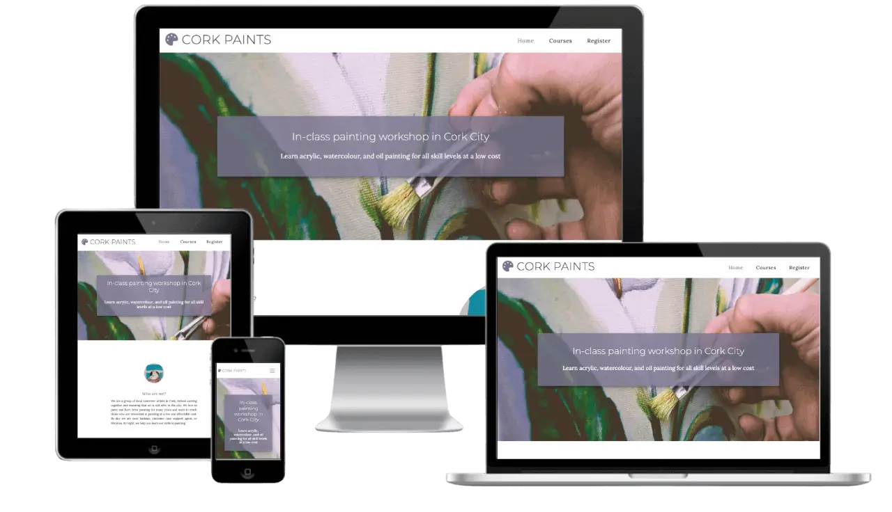 Showcase of Cork Paints project on various devices.