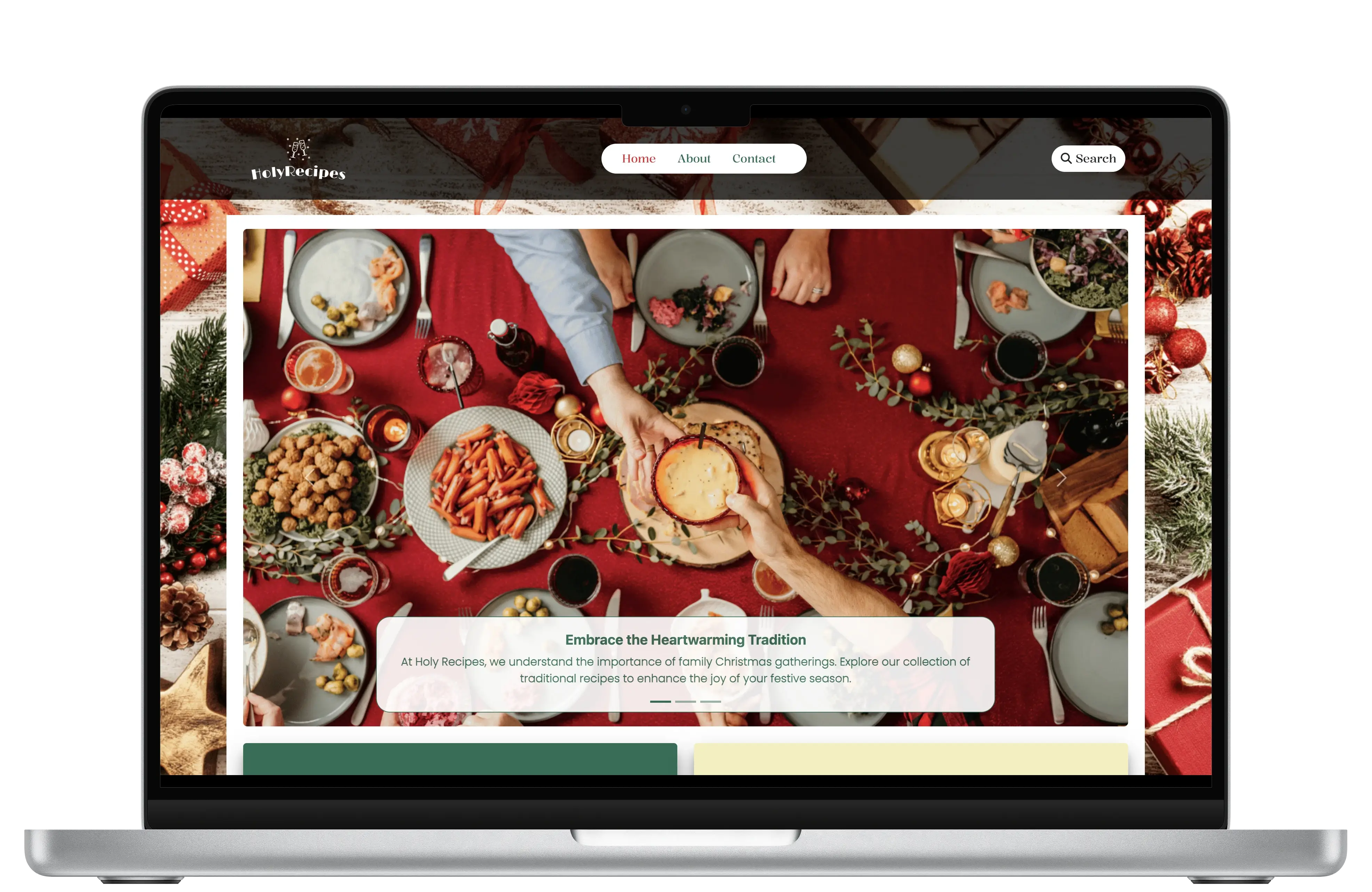 HolyRecipes main homepage