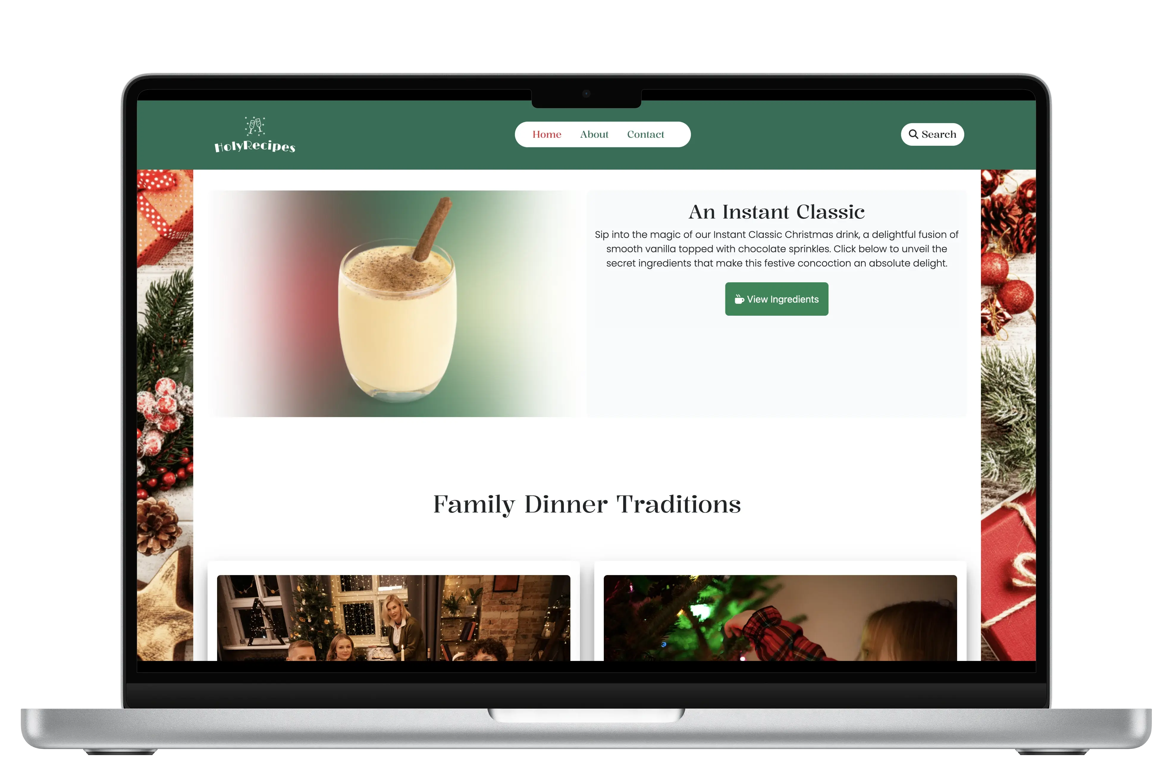 HolyRecipes classic recipe section