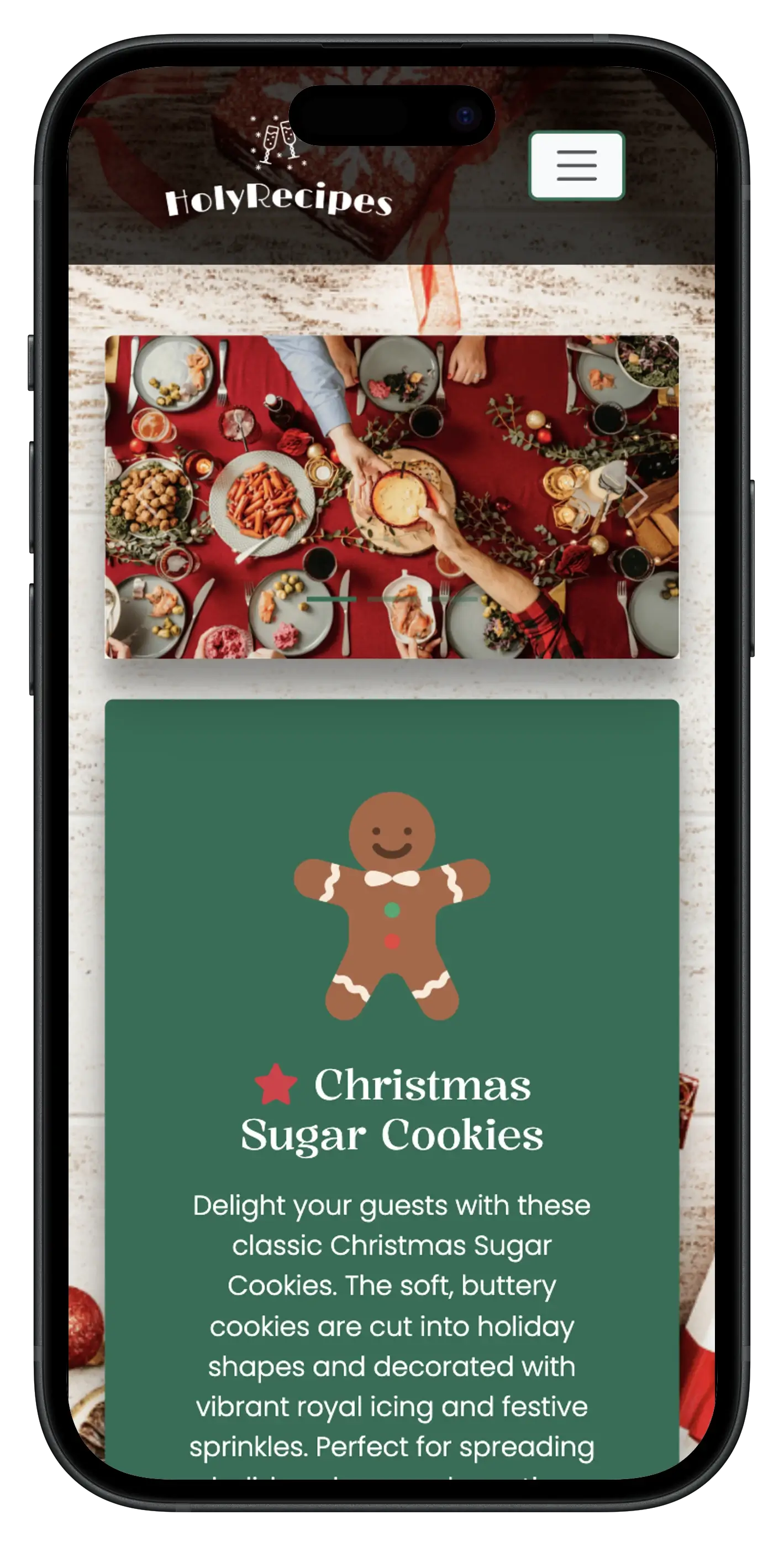 HolyRecipes homepage
