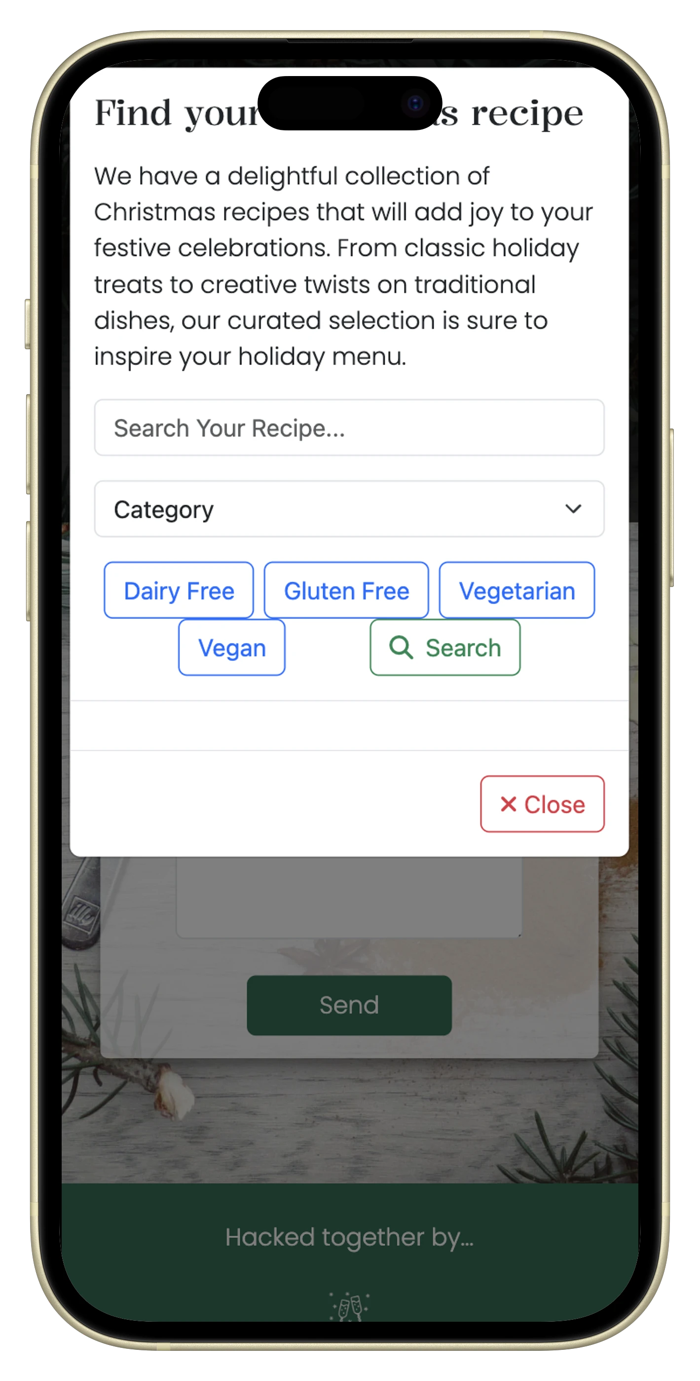 HolyRecipes recipe finder