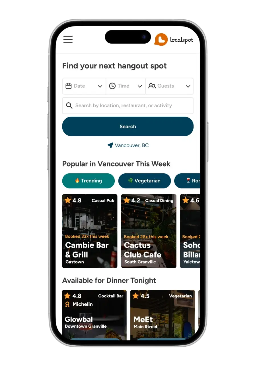 Showcase of LocalSpot on mobile.