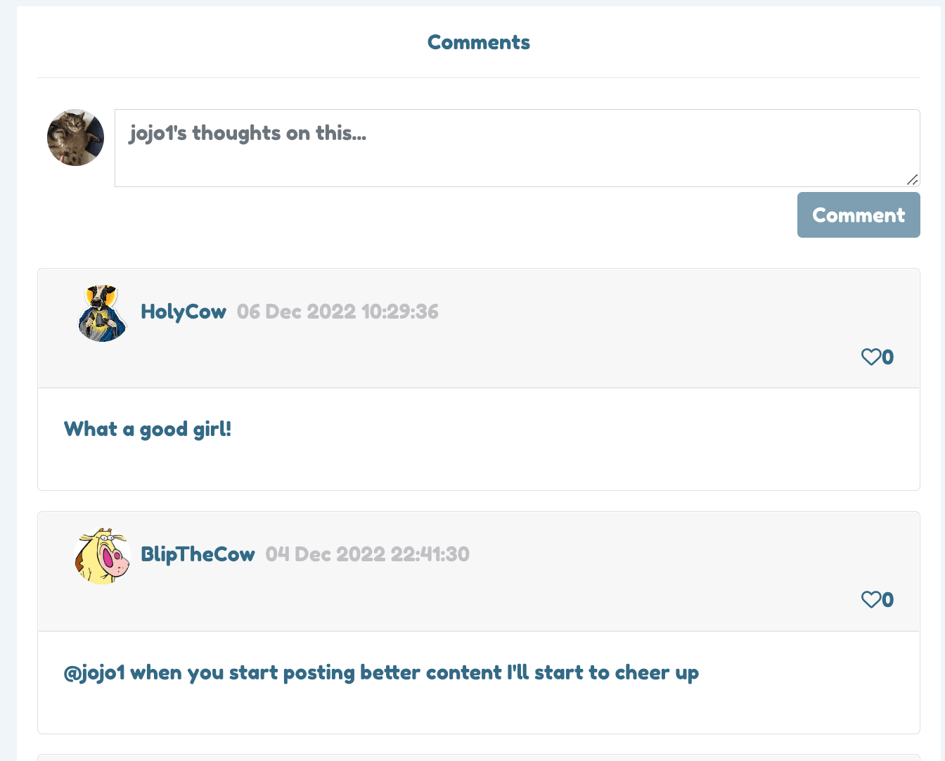 Yakker comments screenshot