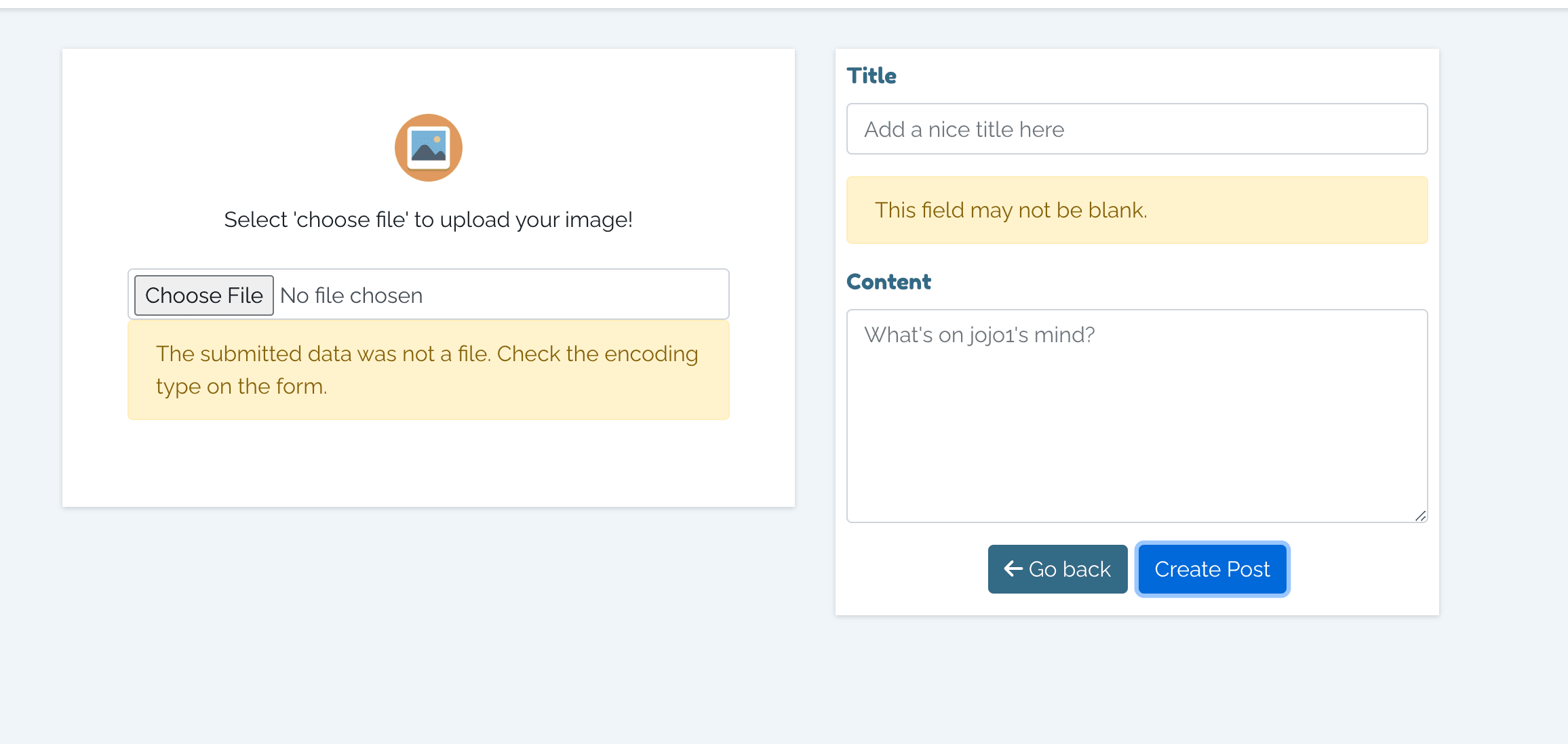 Yakker create post screenshot