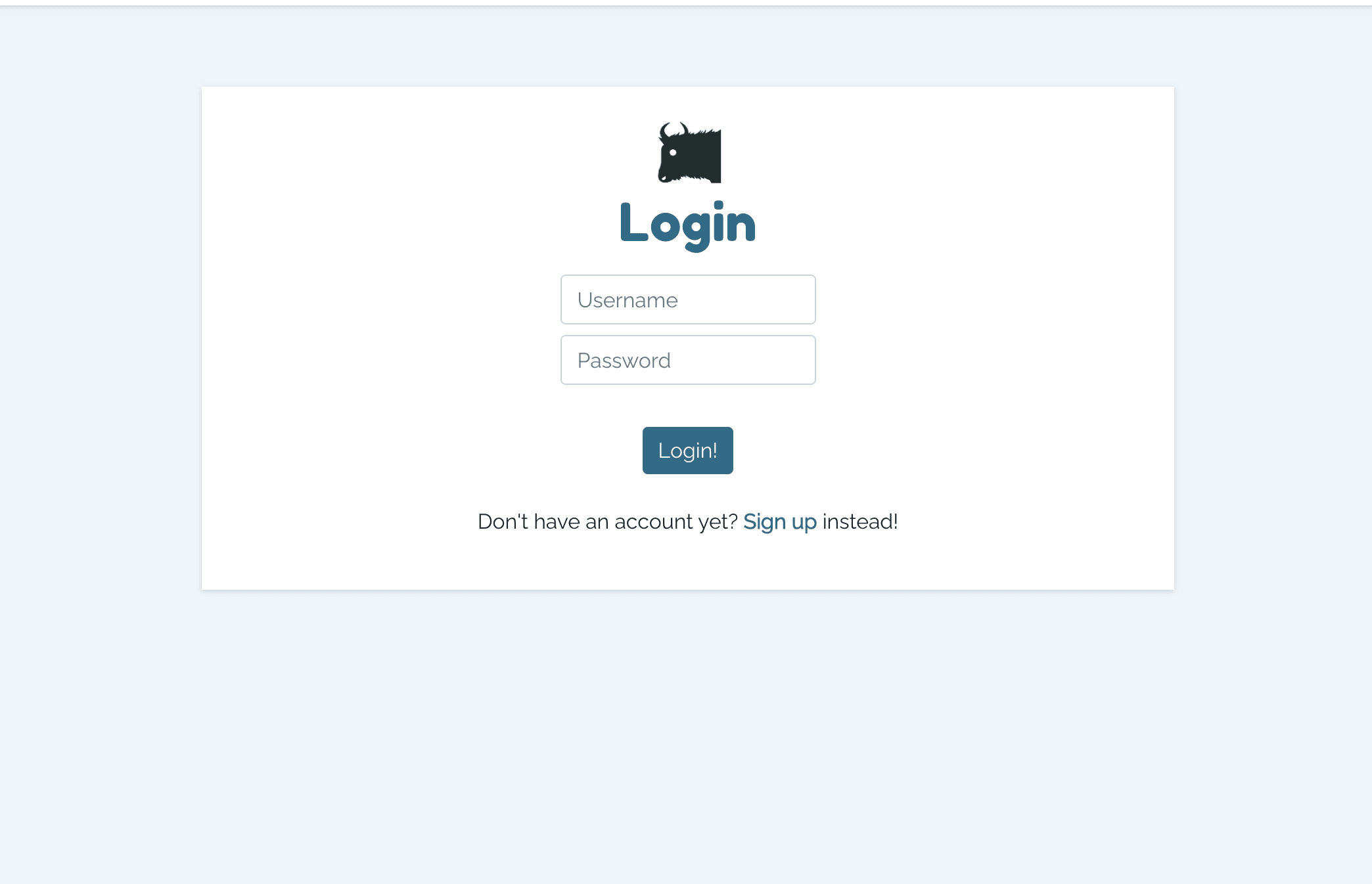 Yakker login screenshot