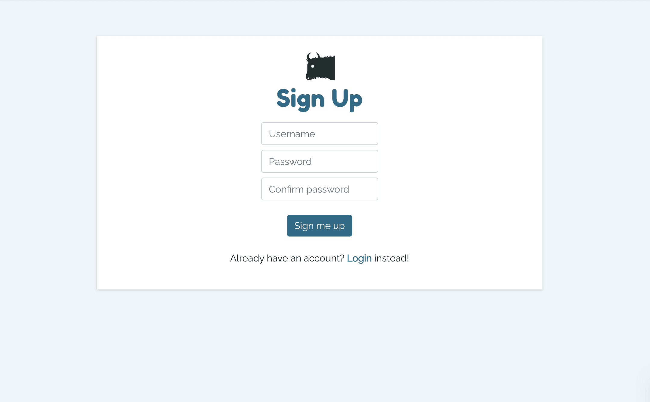 Yakker signup screenshot